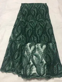 

Green 5 Yards African Lace Fabric High Quality Lace Nigerian Lace Fabrics Embroidery Tulle French Lace For Women Dress