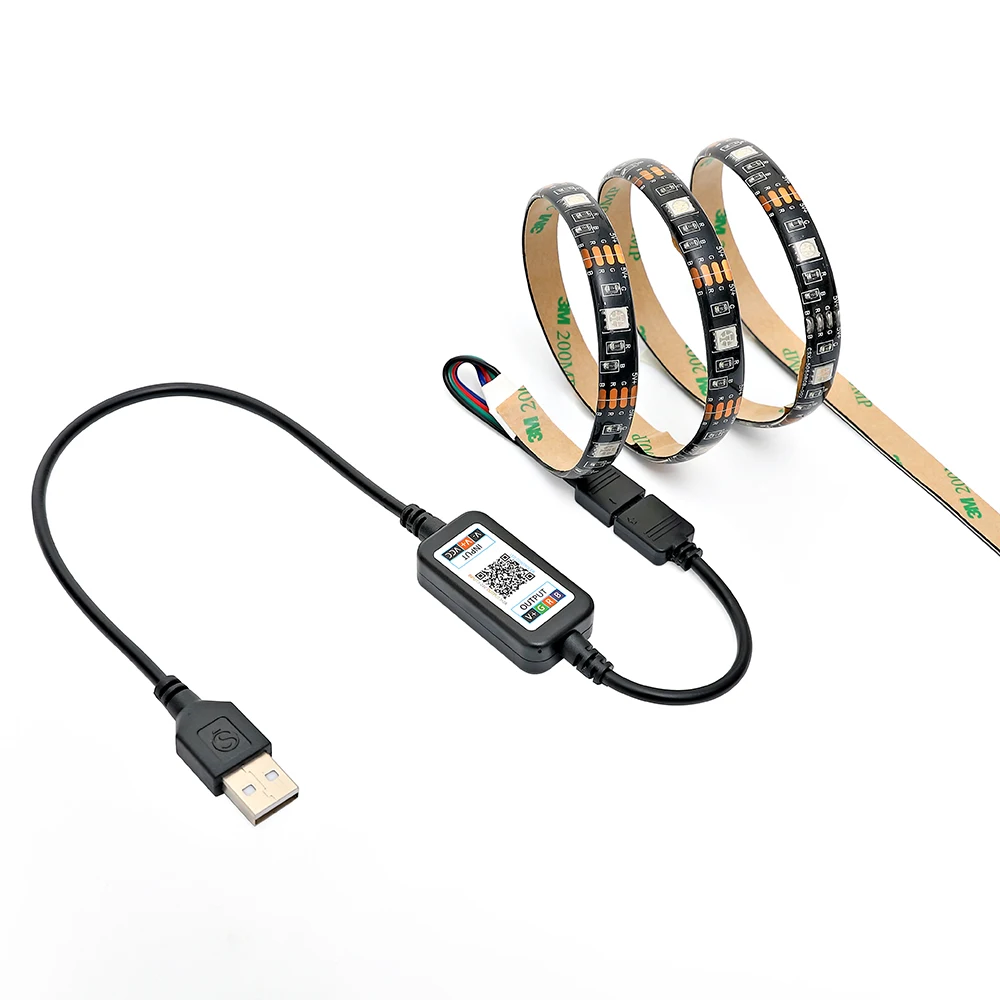 Светодиодная лента Smd5050 Grb гибкая Led полоска для подсветки телевизора с Wi-Fi Bluetooth Usb