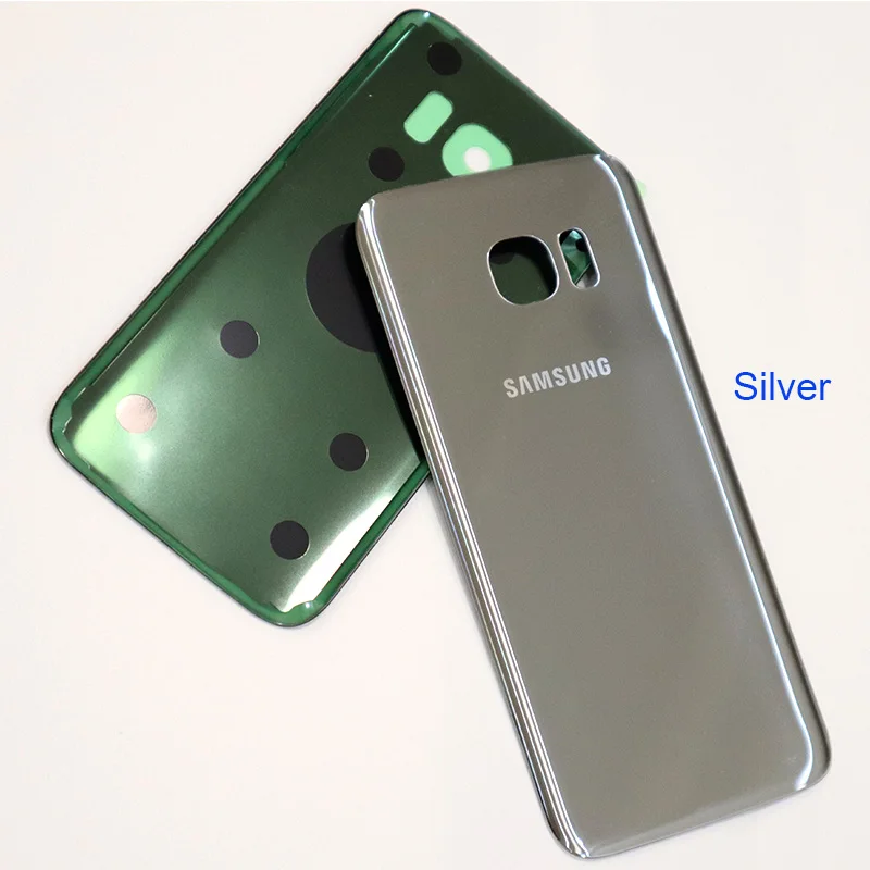 Silver Samsung Galaxy S7 Edge Задняя крышка батареи 3D стеклянная дверь задняя крышка корпуса для 5," samsung S7 Edge замена likee крышка - Цвет: Silver