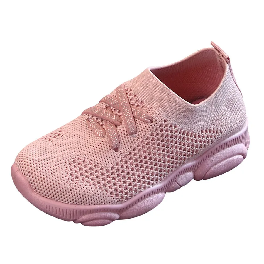 Pink kids sneakers Кроссовки для мальчиков и девочек, однотонные повседневные эластичные носки для бега, футбол, баскетбол, Спорт, обувь+ мужские 35A14 - Цвет: Pink kids sneakers