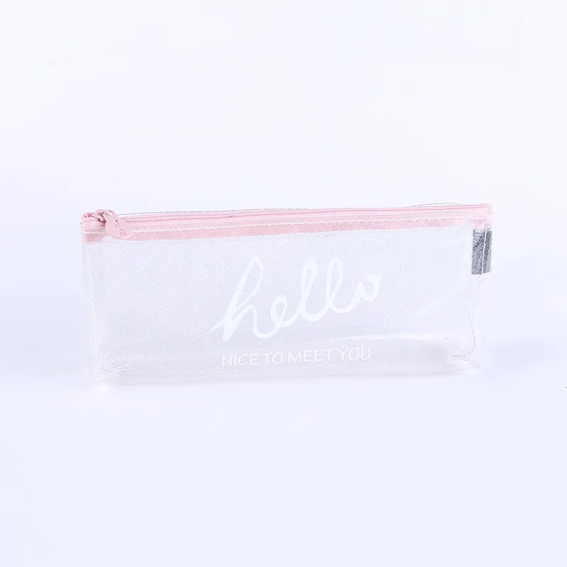 1pcs Transparent Pencil Cases for Girls Cute PVC Pen Bag School Supplies Stationery Pouch Kawaii Pencil Box Escolar - Цвет: 04