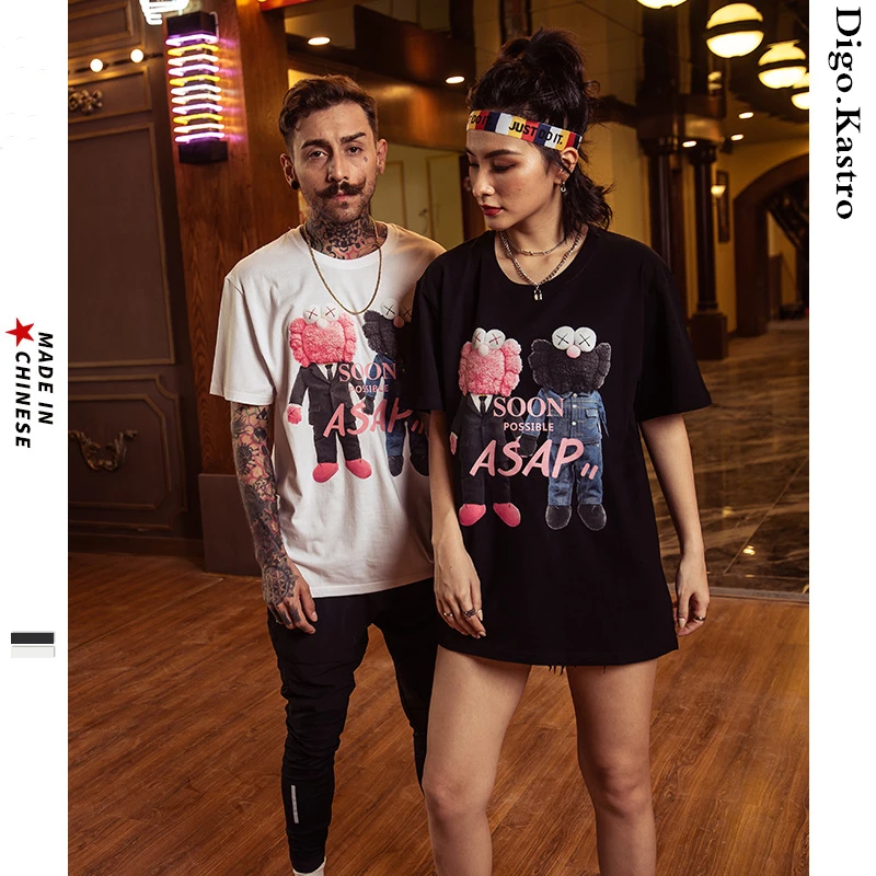 

2019 Personality Cartoon T-shirt Men/Women Cotton Personality Printing T-shirt Streetwear Trend Single Product Couple T-shirt