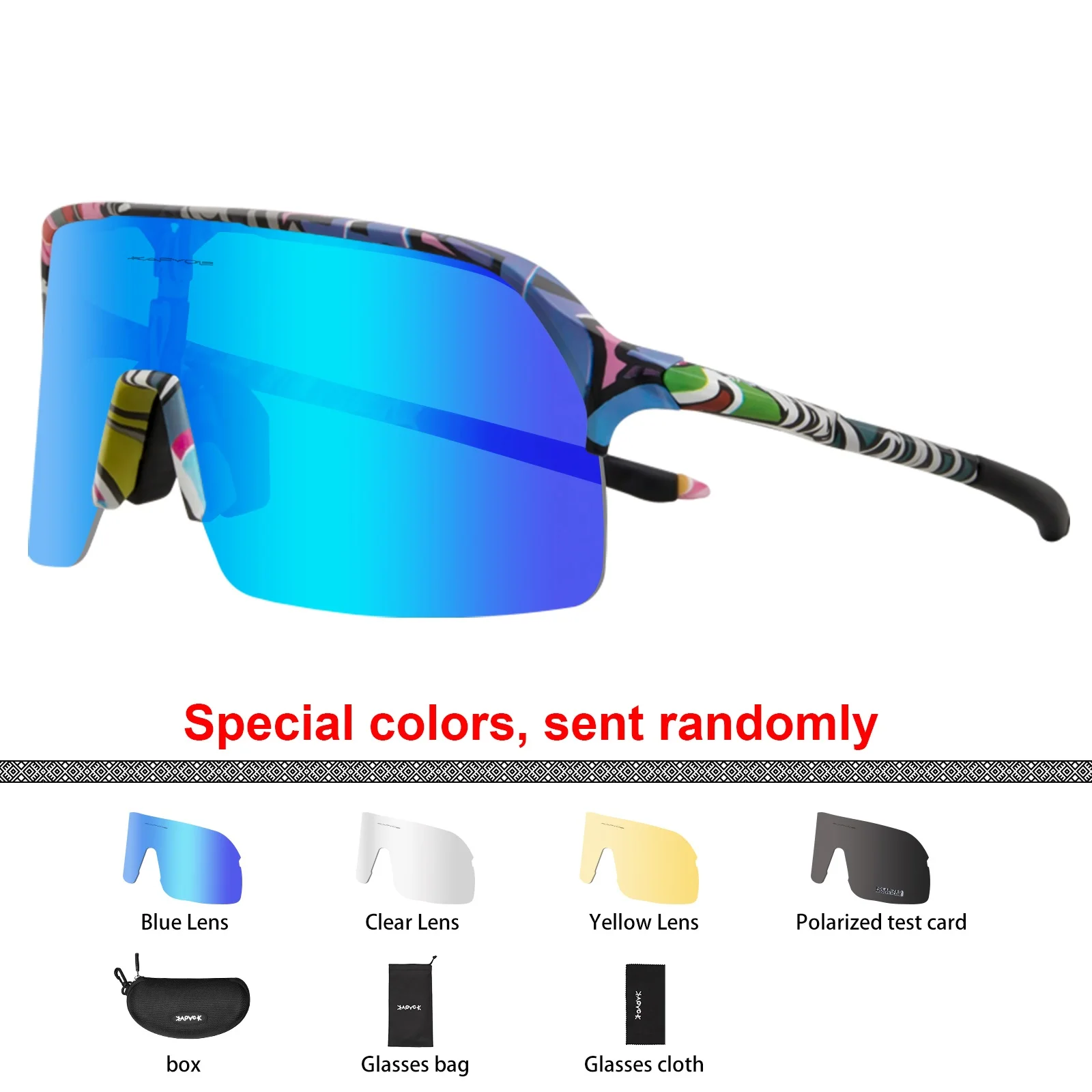 Polarised Cycling Glasses With 4 Interchangeable Lenses Sport_voghion.com