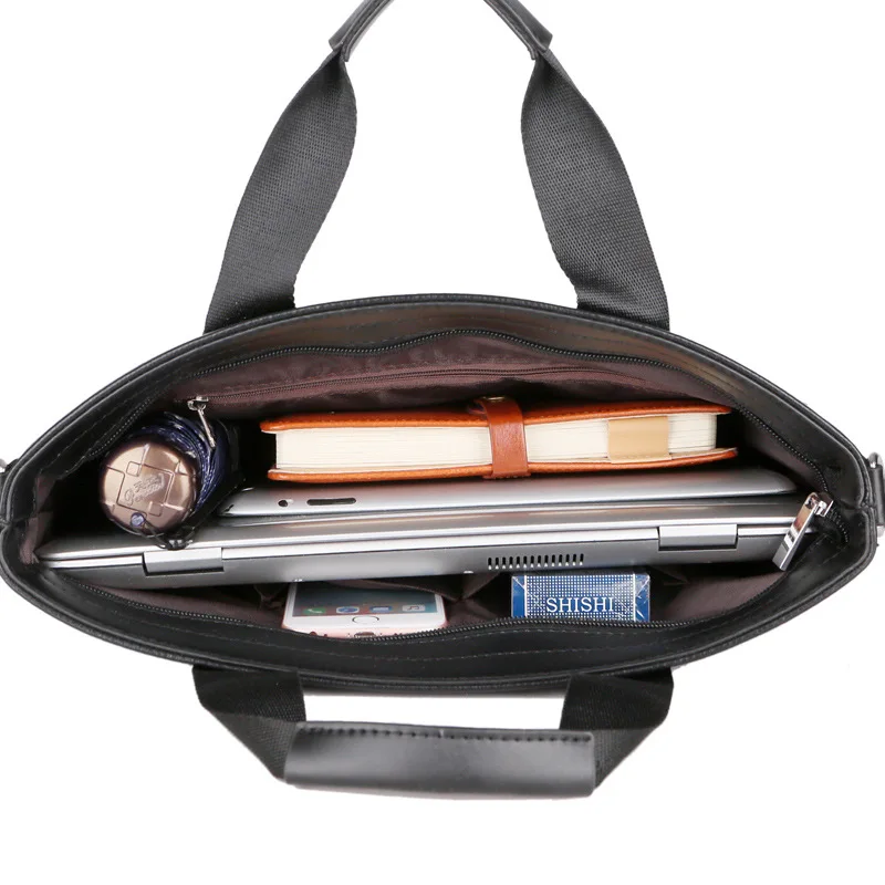 Деловая Мужская сумка портфель черная Повседневная сумка портфель из ПУ-кожи мужские сумки на плечо Высокое Качество Офисные Сумки для мужчин