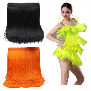 

Latin Fringe Tassel Lace 10 Yds Chainette Fringes Polyester Tassel Trimming Lace Trims Macrame Samba Dance Dress Trim 14-19CM