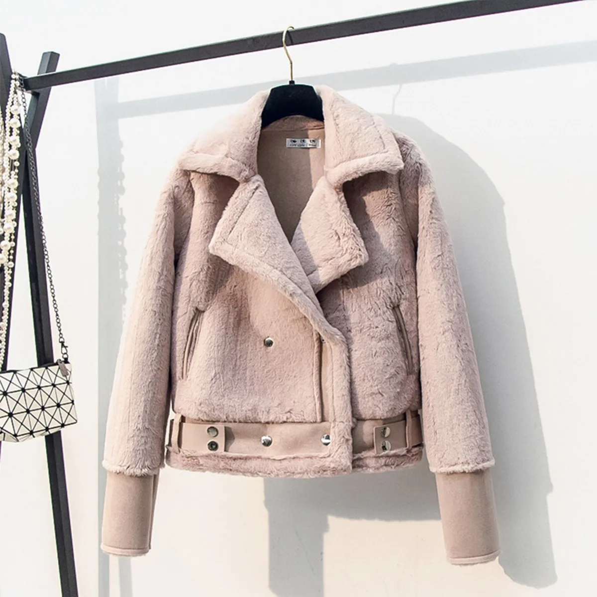 Женская Толстая Теплая Флисовая Куртка с карманами, пальто на молнии, верхняя одежда, зимняя мягкая меховая куртка, Ретро стиль, модное женское плюшевое пальто, куртка