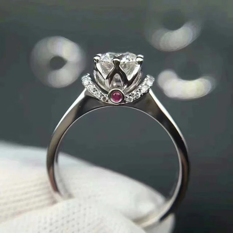 14 к Moissanite кольцо из белого золота 6,5 мм 8 мм 9 мм юбилейное обручальное EF 1ct 2ct 3ct роскошное бриллиантовое кольцо для женщин Girfriend
