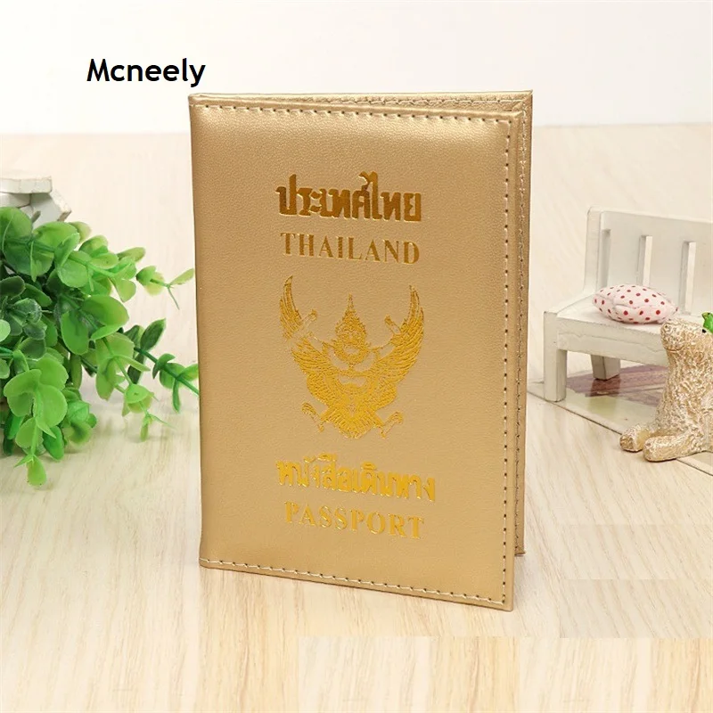 Thailand Gold Таиланд версия из искусственной кожи чехол заграничного паспорта чехлы с отделением для кредитных держатель для карт для Таиланд Прямая - Цвет: Thailand Gold