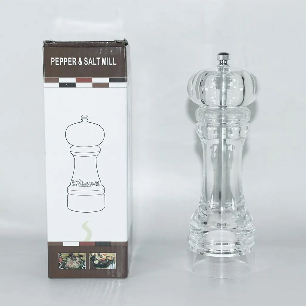 Acrylic Manual Pepper Grinder Salt Spices Mill Shaker Transparent Milling Cutter Machine Transparent Grinding Tool Milling