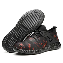 Мужская Рабочая обувь со стальным носком; Повседневные Дышащие уличные кроссовки; непромокаемые ботинки; удобные промышленные ботинки для мужчин