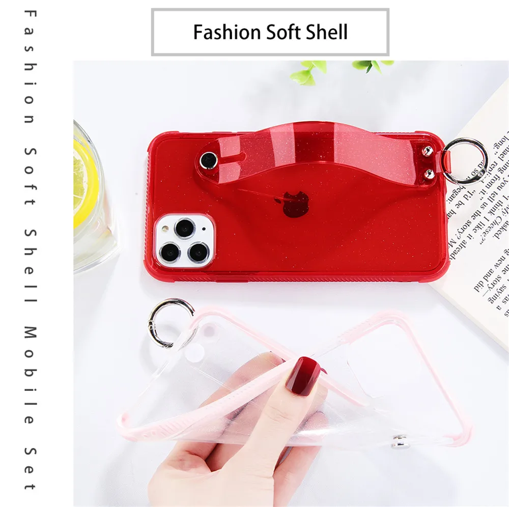 Lovebay прозрачный браслет чехол для телефона для iPhone 6 6S 7 8 Plus X XR XS 11 Pro Max мягкий блеск TPU задняя крышка простой Fundas