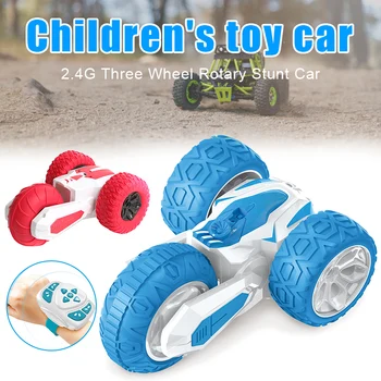 

2019 New 2.4G Three-Wheeled Rotating Stunt Car Wireless Watch Remote Control Electric Toy for Children