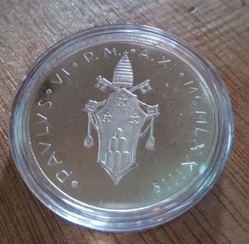 

Vatican State Emblem Catholic Jesus Metal Coin sliverPlated Commemorative Coin Badge medal for collection Souvenir