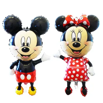 

Large Red Black Mickey Minnie Foil Balloons Cartoon Birthday Party Decorations inflatable Helium Balloon Kids Classic Toys Gift
