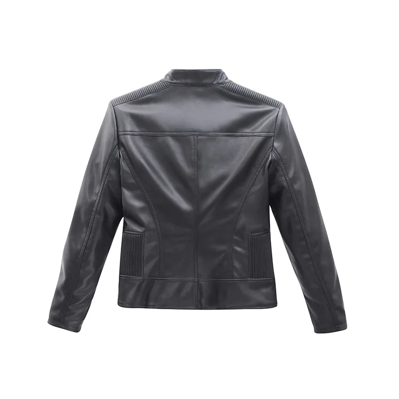New Style Slim Fit Solid Color WOMEN'S Leather Top PU Coat Fashion Slimming Casual Leather Jacket Wholesale Customizable