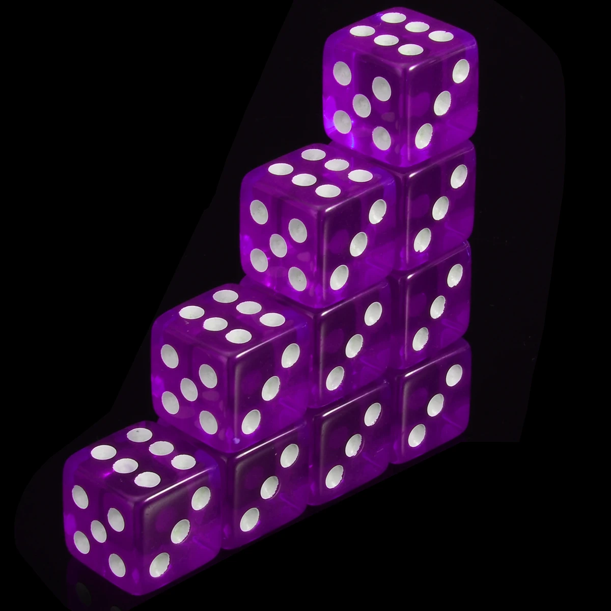 Purple 10 шт./компл. 16 мм разноцветный акриловый прозрачный кубики прямой угол прозрачные кости Портативный ролевые игры настольная игра - Цвет: Purple