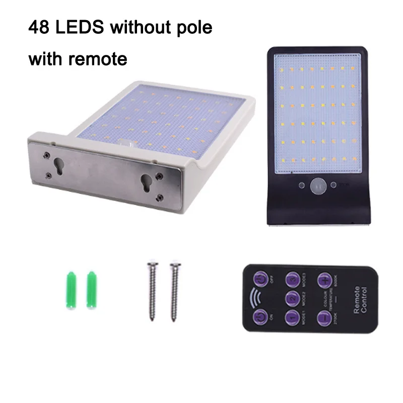 48 LED Solar Power Street Light PIR Motion Sensor Lamps Garden Security Lamp Outdoor Street Waterproof Wall Lights with Remote  (6)