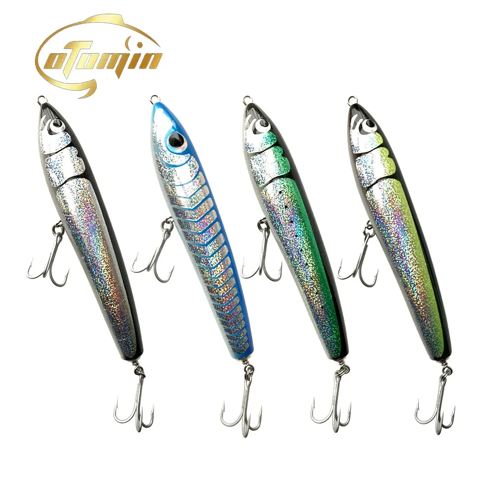 Como o Lápis Corrico de Madeira Isca de Pesca para Atum Stickbaits Duro Isca Agudos Ganchos 140g Topwater Floationg Baixo gt