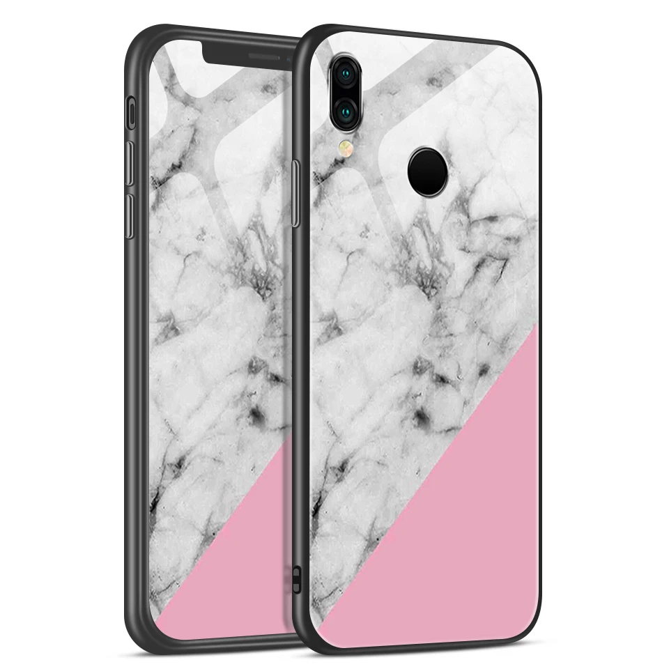 W176 Для huawei P20 Lite Pro Plus Роскошный чехол из закаленного стекла для huawei P20lite/Nove3e TPU модный противоударный жесткий защитный чехол - Цвет: W176