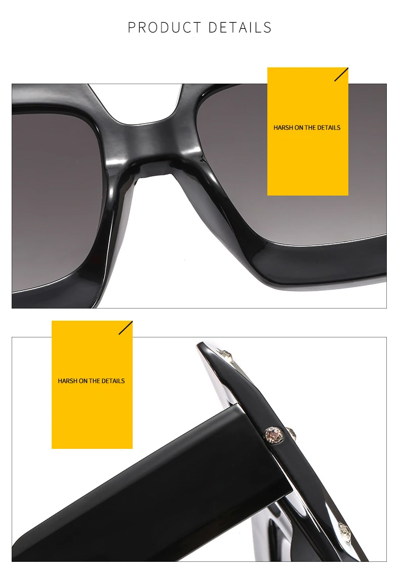 Fashion WhiteBrand Oversized Sunglasses clear Shades sun glasses for men luxury Square Rhinestone Sunglasses Women Vintage