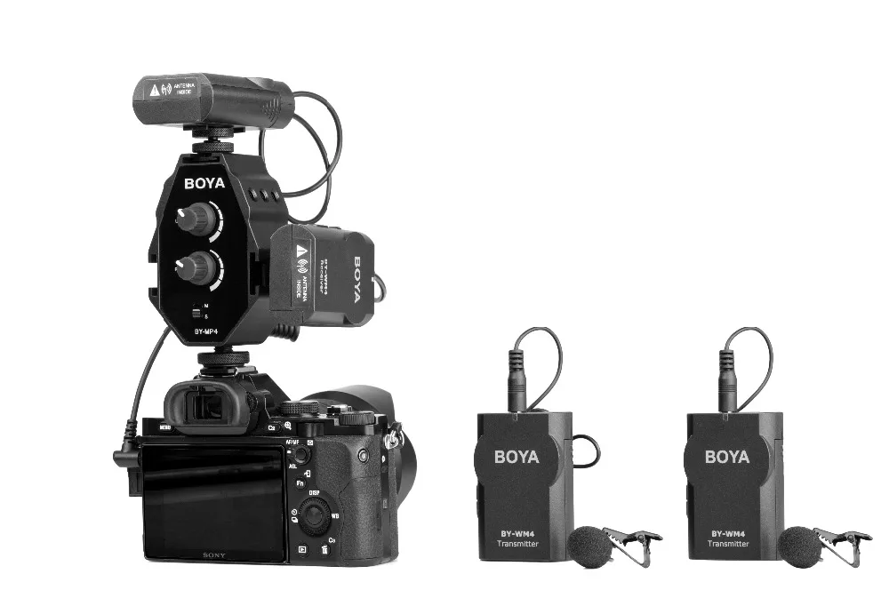 BOYA BY MP4 Audio Adapter 2-channel Mono Stereo Mode Digital SLR DSLR Camera Camcorder Smartphone BY-MP4