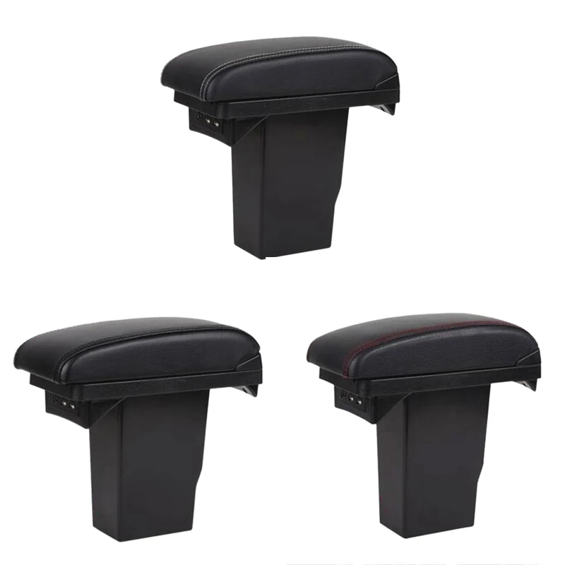 Для peugeot 2008 подлокотник коробка+ 3Usb черный кожаный центр ящик для хранения модификации