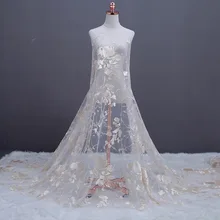 Кружевная ткань Новая легкая марлевая кремовая вышивка аксессуары для одежды дизайнерские Diy женские платья материал кружева 90x130 см