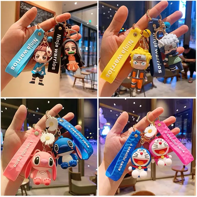 LLavero de silicona con dibujos animados para mujer, regalo para chica, llavero creativo para coche, muñeca, conejo, panda, conejo, bolsa para mujer
