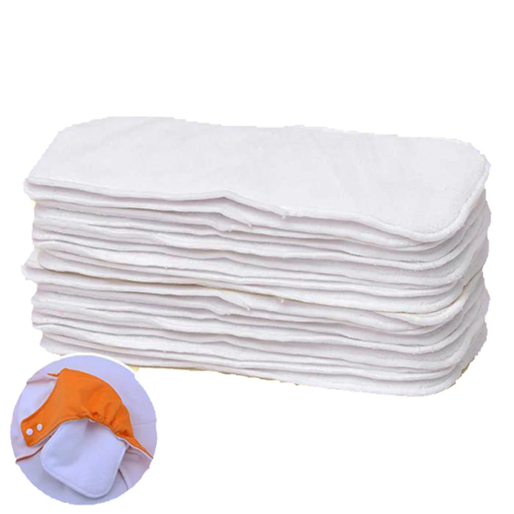 Washable Adult Diaper Inserts Reusable 4 Layer Microfiber Insert Breathable Teenage Cloth Diaper Nappies Super Absorbency 2pcs reusable diapers