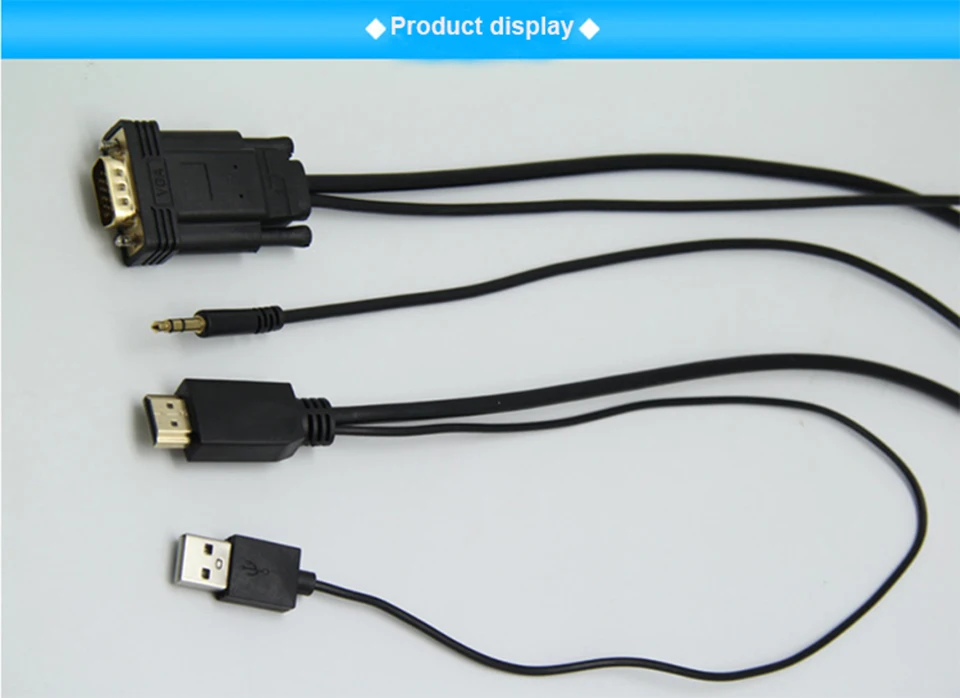 VGA к HDMI кабель с аудио USB источник питания 1080P VGA HDMI адаптер конвертер мужчин и мужчин для ноутбук с HDTV проектор Ps3 Xbox