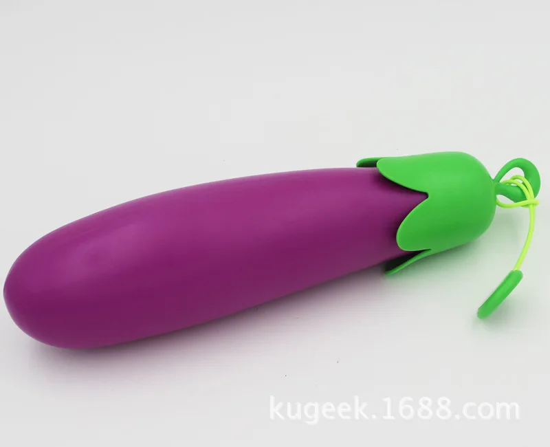 eggplant Модный непромокаемый складной зонтик Одноцветный модель овощей солнцезащитный Зонт высококачественный ветрозащитный зонтик в бутылке - Цвет: eggplant