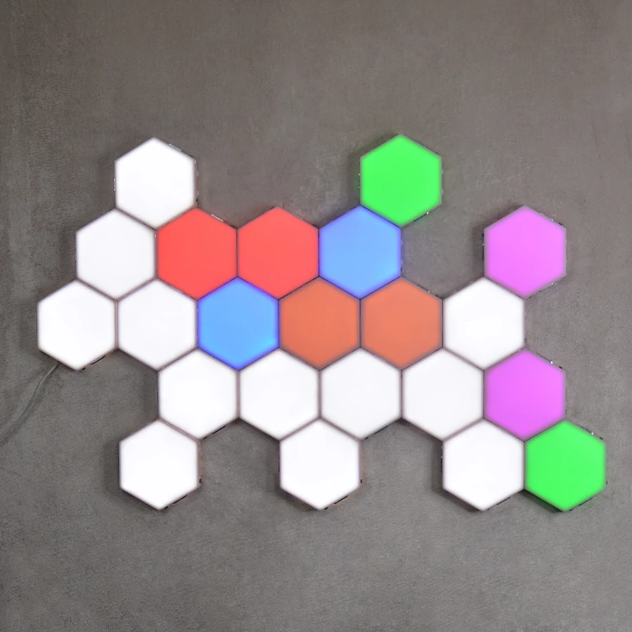 

Colorful Quantum Lamp Led Hexagonal Lamps Modular Touch Sensitive Night Light Magnetic Hexagons Creative Decoration Wall Lampara