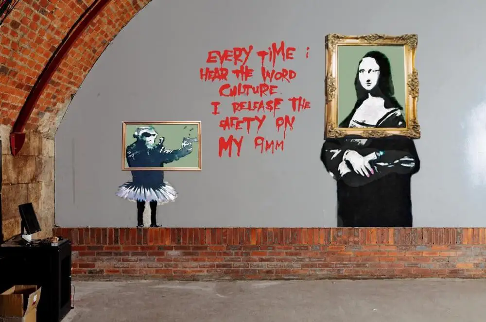 Banksy классические плакаты Холст Живопись Печать Гостиная Украшение дома Современное украшение на стену, живопись маслом плакаты картины произведение искусства - Цвет: BK037