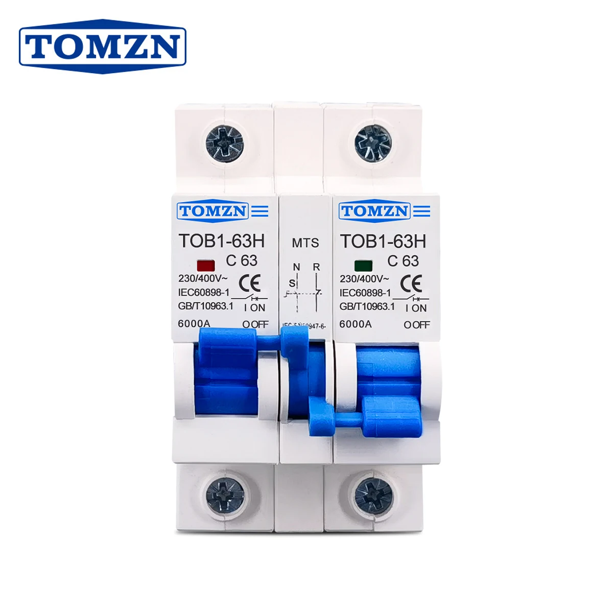 Interruptor de Transferência Manual do Poder de Mts Tomzn-ac Dual Interruptor Mcb 50hz 60hz 1p Mais 1p