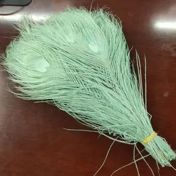 

Pretty 10 PCS Mint Green Wholesale Natural Peacock Feathers 25-30 cm/10-12 inches Home Wedding Party Decoration
