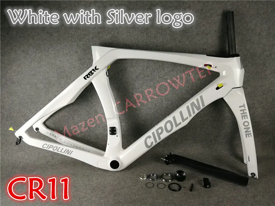 Just CR11 Серебряный логотип Белый 3 к MCipollini RB1K THE ONE карбоновые рамы руль седло бутылки клетки 50 мм карбоновый комплект колес Novatec A271 ступицы - Цвет: Just CR11