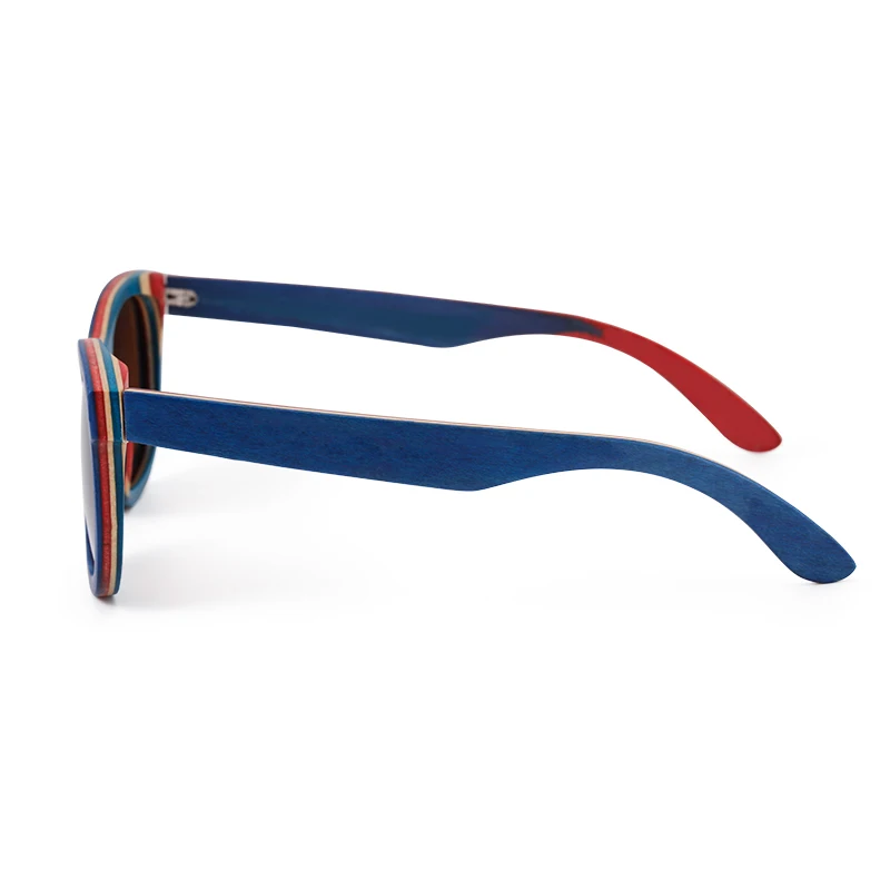 Новые модные ретро деревянные женские солнцезащитные очки мужские высокого качества фирменный дизайн Павлин синие поляризованные солнцезащитные очки пляжные очки в бамбуковой оправе
