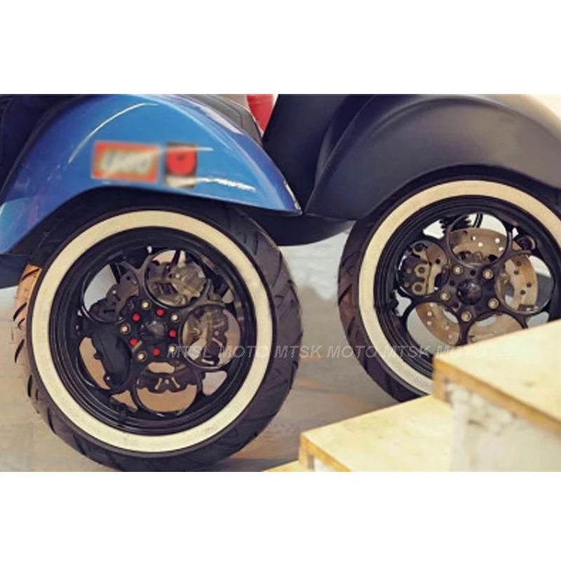 vespa White Retro Rubber Tyre Wheel Hub Protection Stickers Rings 12 (12)