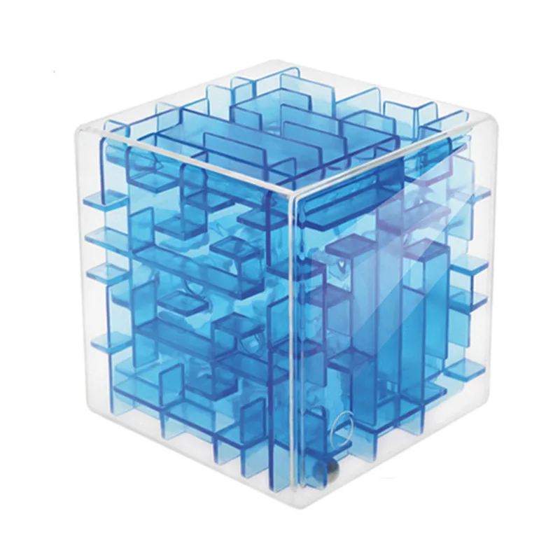 Синий 3D куб головоломка деньги Лабиринт банк экономия монет Коллекция Чехол Коробка забавная игра в мозги детские развивающие игрушки для детей умные