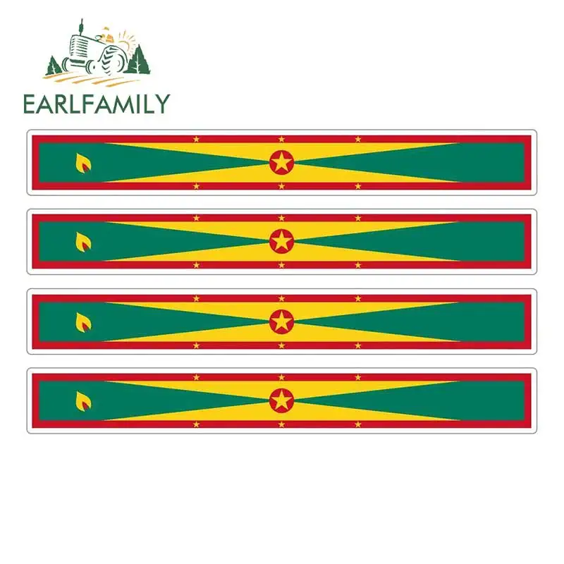 EARLFAMILY 4 шт. наклейки в полоску на автомобиль гоночный мотоцикл наклейка с флагом
