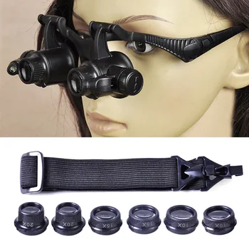 

Glasses Magnifier Repair Loupe Watch LED Watch Repair Magnifier 10/15/20/25X Magnifier Jeweler Black Light with Magnifying