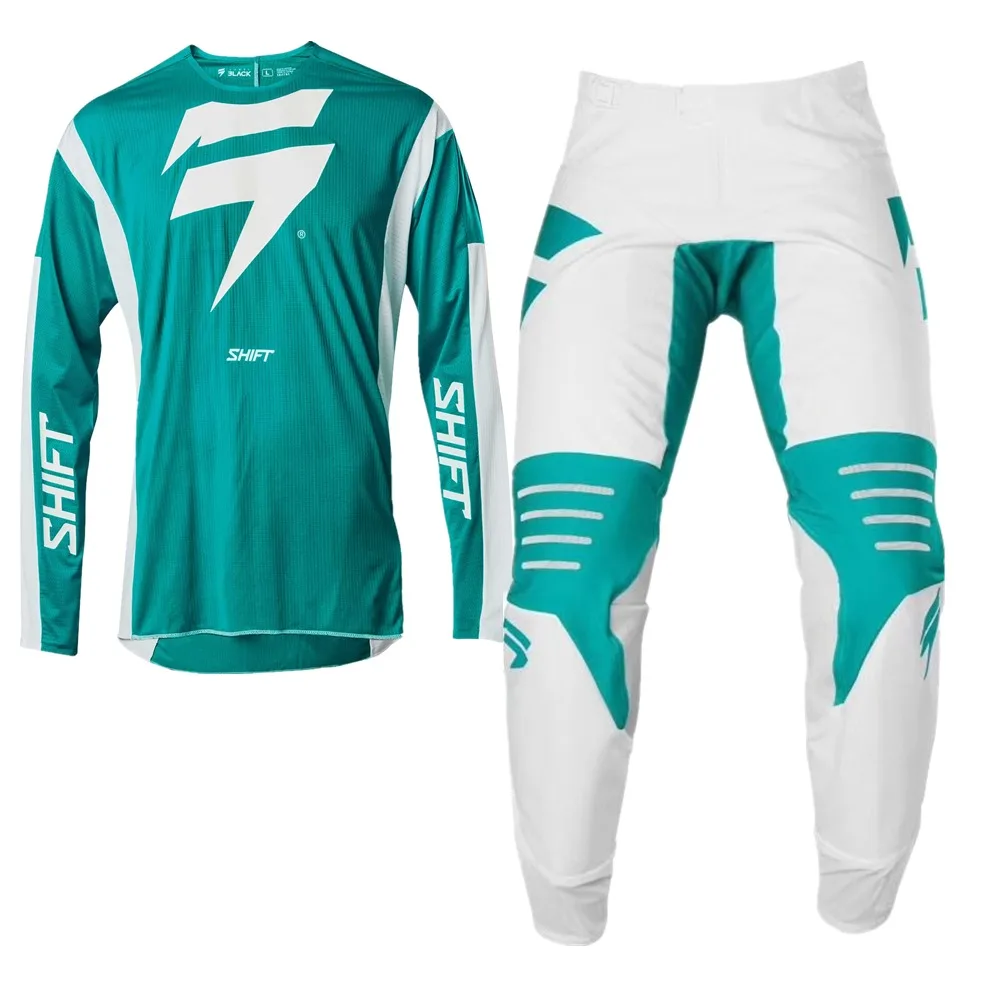 

New 2020 MX Racing Mens Green/White Black Label Race 1 Dirt Bike Jersey & Pants Combo Kit