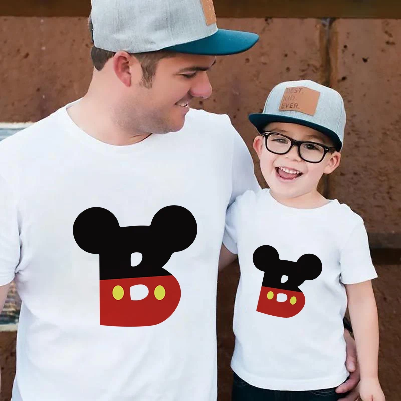 aunt and niece matching outfits Lovely T Shirts For Family Summer Tees Tops Streetwear Fashion Mickey Mouse Disney Print Harajuku Tshirts Family Matching Look family xmas outfits