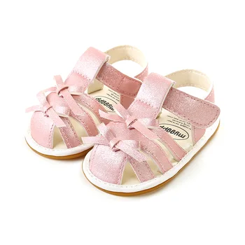 

Fashion Newborn Baby Girls Shoes Pu Leather Infant Soft First Walkers With Bow Non-Slip Solid Toddler Crib Shoes 0-18 Months