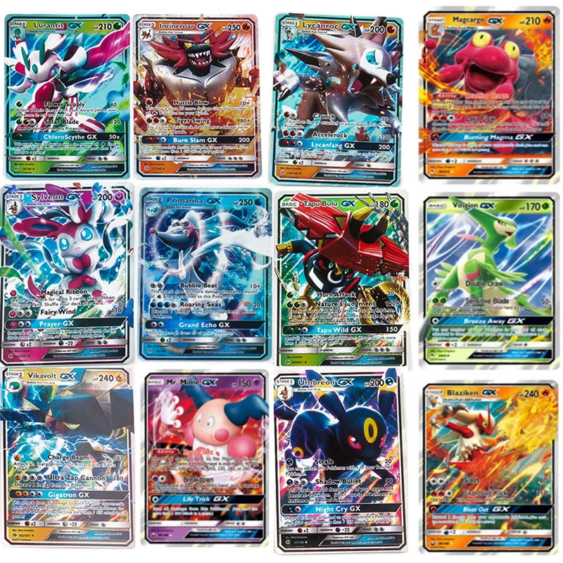 200 шт Pokemons GX карта сияющая Такара TOMY карты игра битва Carte торговля детская игрушка