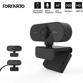 

HD 1080P Webcam Mini Computer PC WebCamera with Microphone Rotatable Cameras for Live Broadcast Video Calling Conference Work