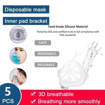 

Mask Bracket Cone Anti-suffocating Reusable Fashion Adults Mouth Nose Breathing Plastic 3D Cone Face Mask Holder Dropshipping