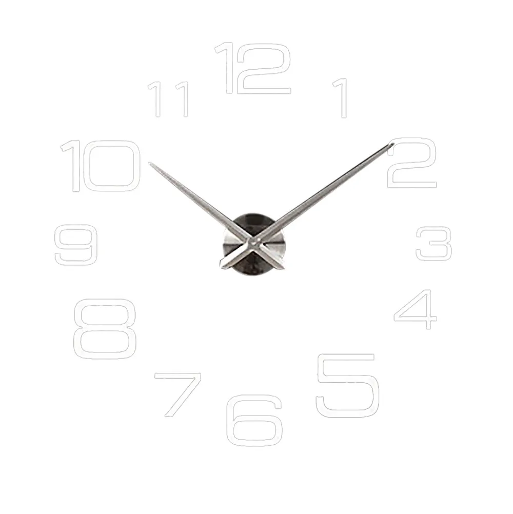 Новые настенные часы кварцевые часы Современный дизайн большие декоративные часы акриловые наклейки в европейском стиле klok гостиная reloj de pared - Цвет: Серебристый