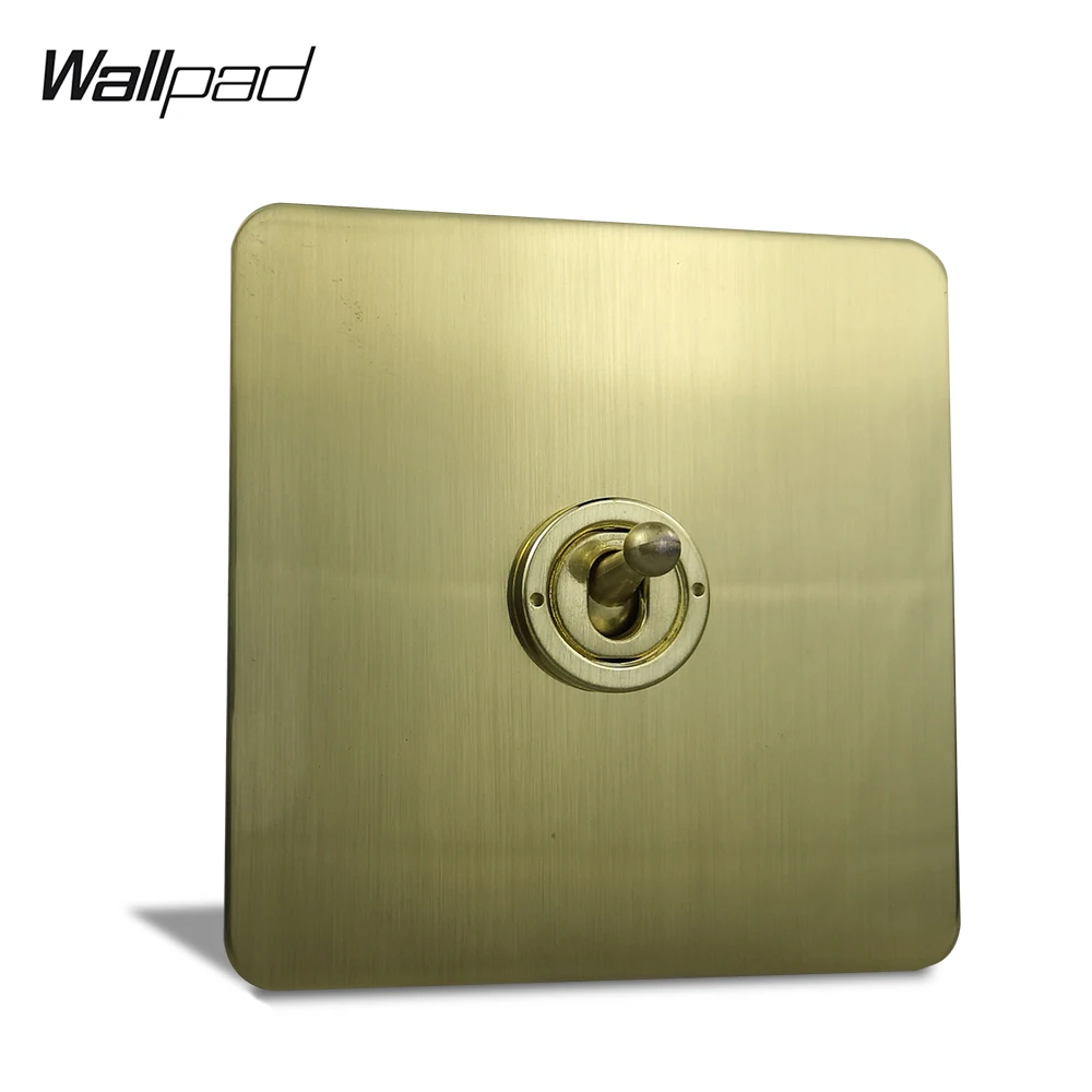 Переключатель электрического освесветильник Wallpad Satin Gold H6 1 клавиша канал 2 канала