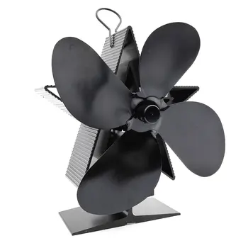 

Thermal Power Fireplace Fan Heat Powered Wood Stove Fan Log Wood Burner Ecofan Four-leaf Fans Efficient Heat Distribution